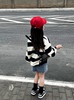 女童秋季儿童韩版套头条纹卫衣牛仔裙简约套装