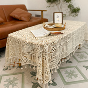 茶几桌布网红家用客厅蕾丝长方形北欧ins镂空布艺小圆餐桌布台布