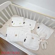 婴儿床挂袋收纳袋韩式绗缝纯棉刺绣初生宝宝推车收纳袋新生儿用品