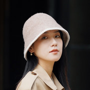 秋冬季韩版时尚优美休闲羊毛渔夫盆帽保暖甜美可爱小香风盆帽
