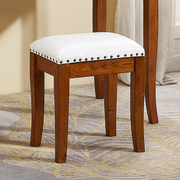 销美式梳妆凳实木化妆凳书桌椅子北欧全实木卧室小凳子现代简约品