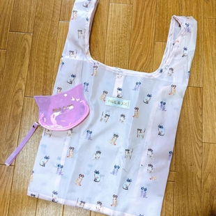 日本采购环保购物袋猫猫头粉色零钱包套装不含杂志