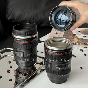 镜头单反摄影保温杯小众设计高级感个性摄像水杯，相机男生咖啡杯子
