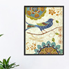 鸟与蝴蝶4款可选布画芯竖款餐厅客厅组画拼画喷绘无画框装饰画