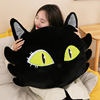 黑色猫咪靠垫法式抱枕靠枕沙发黑白毛绒玩具床上睡觉枕头超软大号