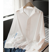 bluelu4900+件追加!升级版，宽松纸片人蝙蝠袖，白衬衫上衣#