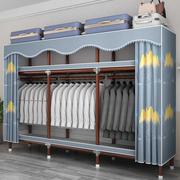 简易衣柜家用卧室全钢架结构布衣柜钢管加粗加厚不锈钢组装挂衣橱