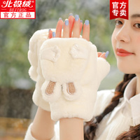 韩版潮半指翻盖冬天女学生，保暖手套