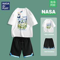 NASA笑脸短袖套装男夏潮