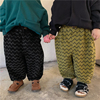 韩国童装男女儿童条纹灯芯绒，加绒加厚哈伦裤宝宝，不规则加绒卫衣