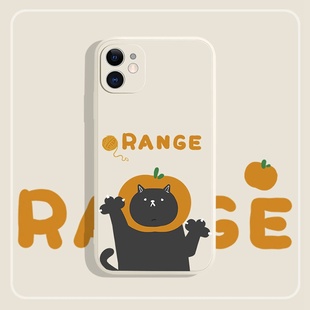 iphone12promax苹果手机壳8plus硅胶6s全包软壳5情侣xr橘子猫咪11