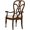 美式全实木布艺餐椅，复古镂空雕刻书椅扶手餐椅欧式雕花胡桃色家具