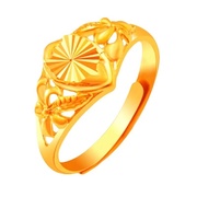 戒指女久不掉色越南沙金可调节情侣戒指，仿黄金色指环饰品