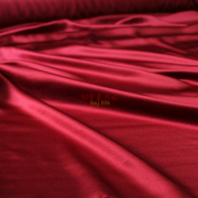 红桦色玛瑙红深红桑蚕丝真丝素绉缎宽幅秋季女装衬衣连衣裙料