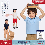 Gap男幼童2024春夏吸湿速干小熊短袖polo衫儿童装T恤891696