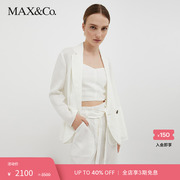 max&co.2023春夏双排扣亚麻西装，外套7041133003004maxco