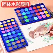 绘岳48色美术专业固体水彩颜料36色水彩粉饼24色水彩画套装工具