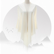 旗袍披肩女中长款秋季多功能白色针织中国风复古蕾丝外搭气质