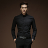衬衫男士长袖修身韩版黑色，正装免烫寸衫西装，抗皱商务休闲工装衬衣