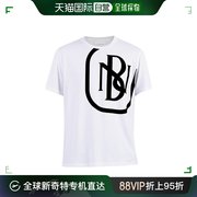 香港直发neilbarrett男士白色，棉质黑色字母徽标，印花圆领短袖t恤