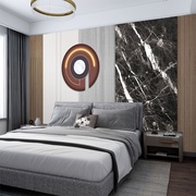 现代简约线条墙纸电视背景沙发客厅木格栅壁画轻奢圆形卧室壁布