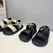 头层牛皮童运动凉鞋，小童2024夏季韩版中大儿童真皮软底沙滩鞋