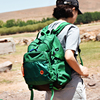 KOUGA设计师潮流绿色旅行双肩包 露营徒步轻便女生背包上学书包男
