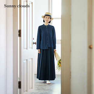春季 桑妮库拉/Sunny clouds 女式纯棉不对称设计衬衫风罩衫