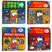 小鼠波波系列立体场景操作玩具书4册maisy'shouse，farmpreschoolgoesshopping梅西房子农场去上学购物儿童英语启蒙认知纸板书