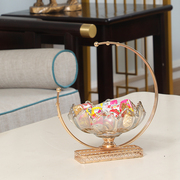 创意轻奢美式玻璃果盘家用客厅茶几，盘子高级感装饰托盘甜品台摆件