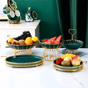 果盘创意现代客厅茶几家用个性水果盆轻奢北欧ins陶瓷果盘零食盘