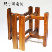 实木支架胡桃木奥坎大板茶餐桌腿木头桌脚架定制桌子腿支撑架台面