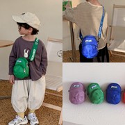 韩国风儿童斜跨包克莱因蓝男童女童出游休闲帽子造型单肩包零钱包