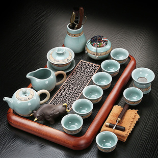 茶具套装家用陶瓷茶壶茶杯小茶台整套轻奢小功夫茶具中式泡茶器组