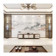 新中式客厅大型墙纸沙发电视背景，墙布茶室书房，壁布办公室酒店壁画