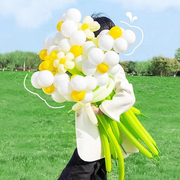 情人节送女友小雏菊气球花束，花朵材料拍照道具，生日场景装饰布置