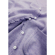 特别春季《窗口de茉莉》v领鸢尾紫纯羊毛，钩边针织开衫女