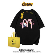 drew潮牌麦当劳HelloKitty卡通短袖t恤男女休闲宽松情侣上衣tee