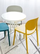 北欧塑料椅子现代简约家用餐椅休闲化妆书桌椅时尚加厚靠背椅子