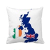 爱尔兰英国地图米字旗国旗方形抱枕靠枕沙发靠垫双面含芯礼物