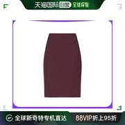 香港直邮潮奢PATRIZIA PEPE女半身裙深紫色修身包臀中长款商务