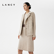 lancy朗姿2023冬季女士，皮草马甲气质水貂毛，无袖外套兔毛上衣