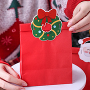 圣诞饼干包装袋卡通卡头糖果零食甜品纸袋手工牛轧糖雪花酥包装袋