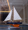 简约木质帆船模型摆件，现代简单单帆帆船，橱窗装饰品一帆风顺工艺品