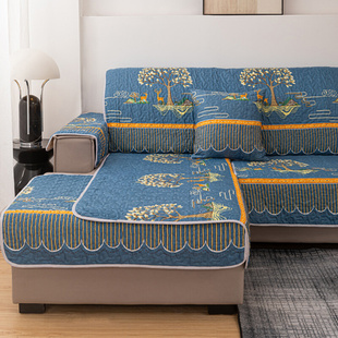 网红布艺休闲整套U型4.2以内左右贵妃通用三件套沙发垫简易四季通