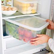日式冰箱保鲜盒套装大号长方形，冷冻密封微波食品塑料收纳储物盒