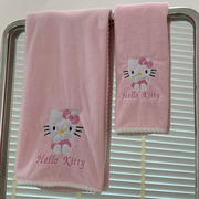 粉色少女心Kitty猫毛巾家用洗脸毛巾面巾吸水女干发巾不掉毛速干