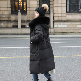 韩国黑色工装连帽大毛领羽绒棉服时尚派克韩版冬季厚棉衣外套