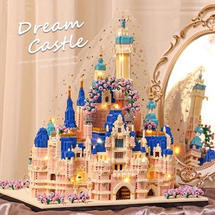 女孩拼装积木迪士尼公主城堡模型小女生，系列益智玩具儿童生日礼物