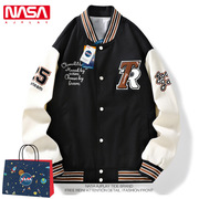 NASA美式复古衣服男ins潮牌欧美高街嘻哈棒球服外套夹克情侣上衣